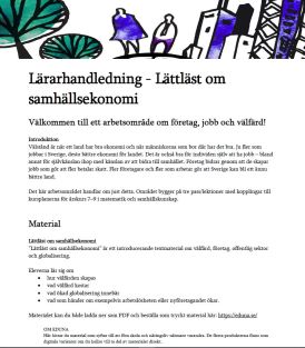 Lärarhandledning till Lättläst om Samhällsekonomi 